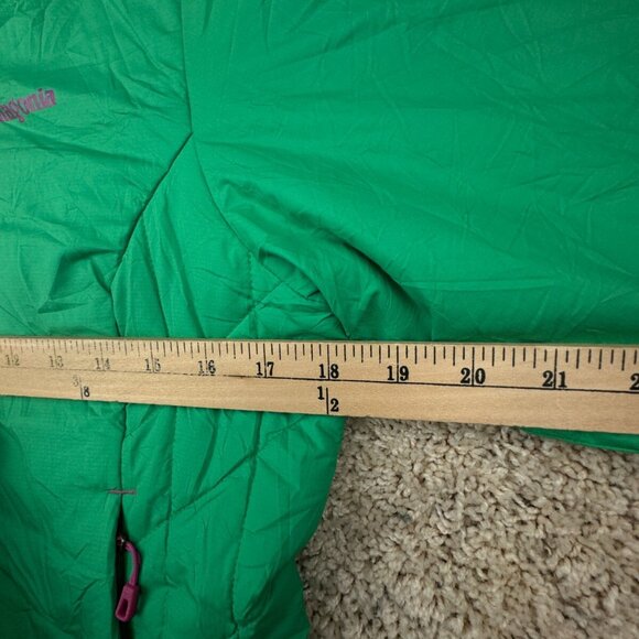 Patagonia Women’s Green XS Jacket Primaloft Full Zip Outdoors Pockets Pink Logo - Picture 5 of 16